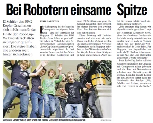 Kleine Zeitung: Bei Robotern einsame Spitze