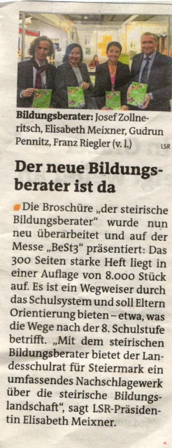 Kleine Zeitung: Der neue steirische Bildungsberater ist da