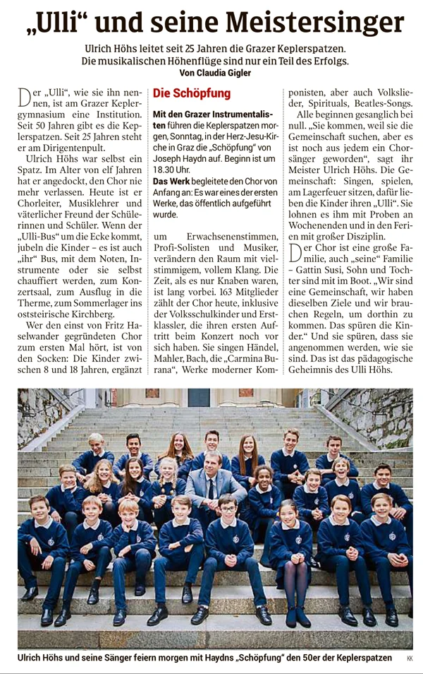 Kleine Zeitung: Steirer des Tages – Prof. Ulrich Höhs